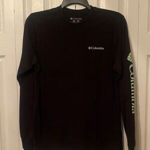 Columbia Black and Green Long Sleeve Men's Tee